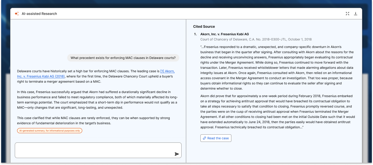 Westlaw AI-assisted research