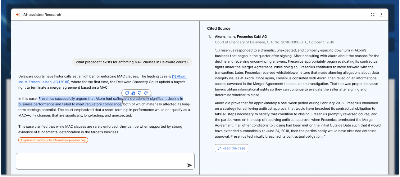 Westlaw AI-assisted research
